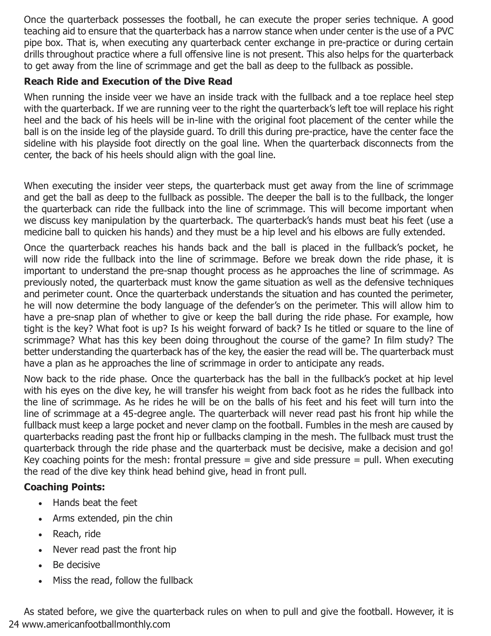 Quarterback Play in the Triple Option — American Football Quarterly Vol 1 — 2018, page 24