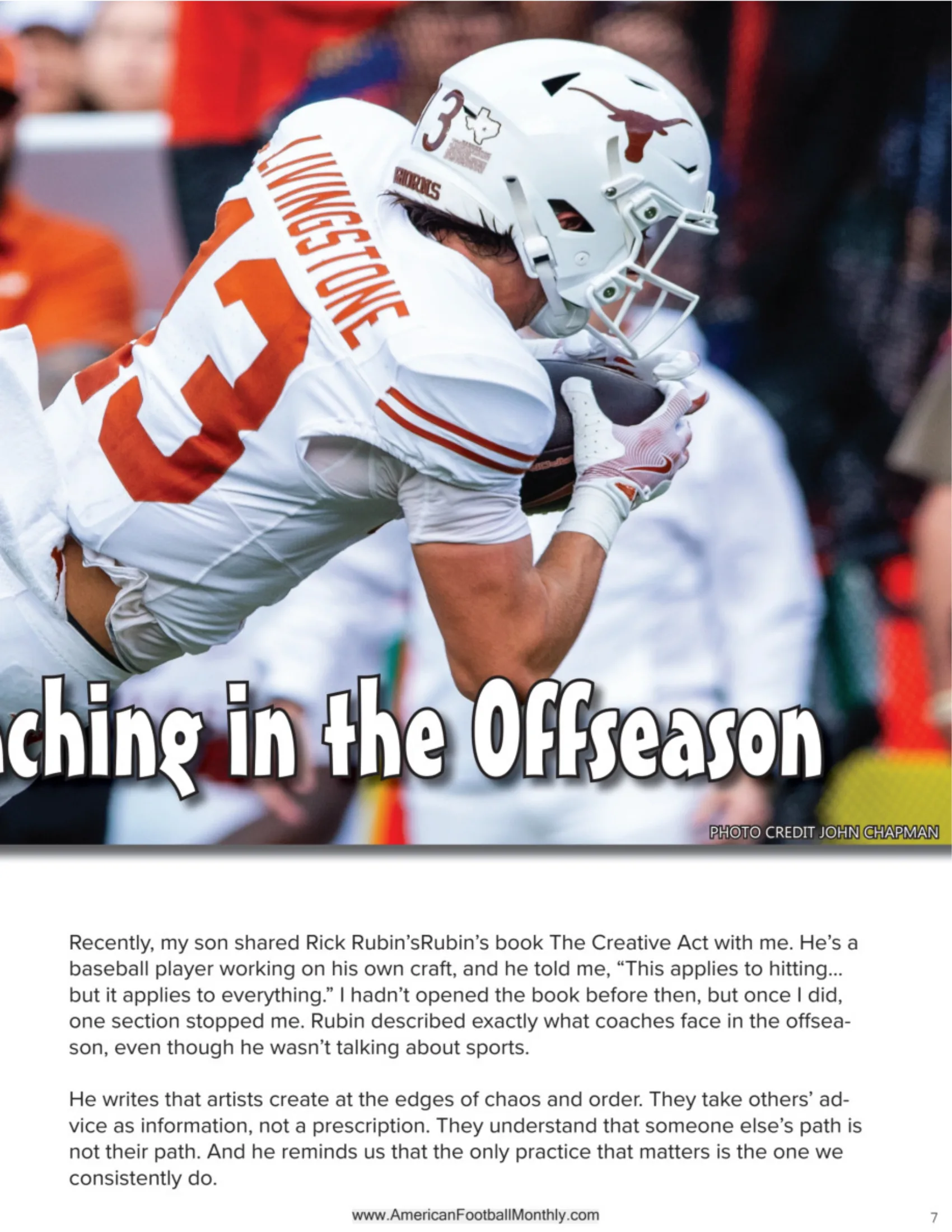 The Creative Act of Coaching in the Offseason — American Football Quarterly Vol 4 — Winter 2025, page 7
