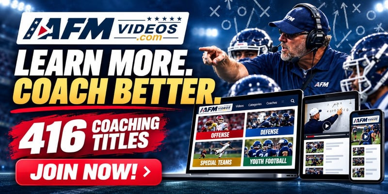 AFM Videos streaming membership: 416 football coaching titles